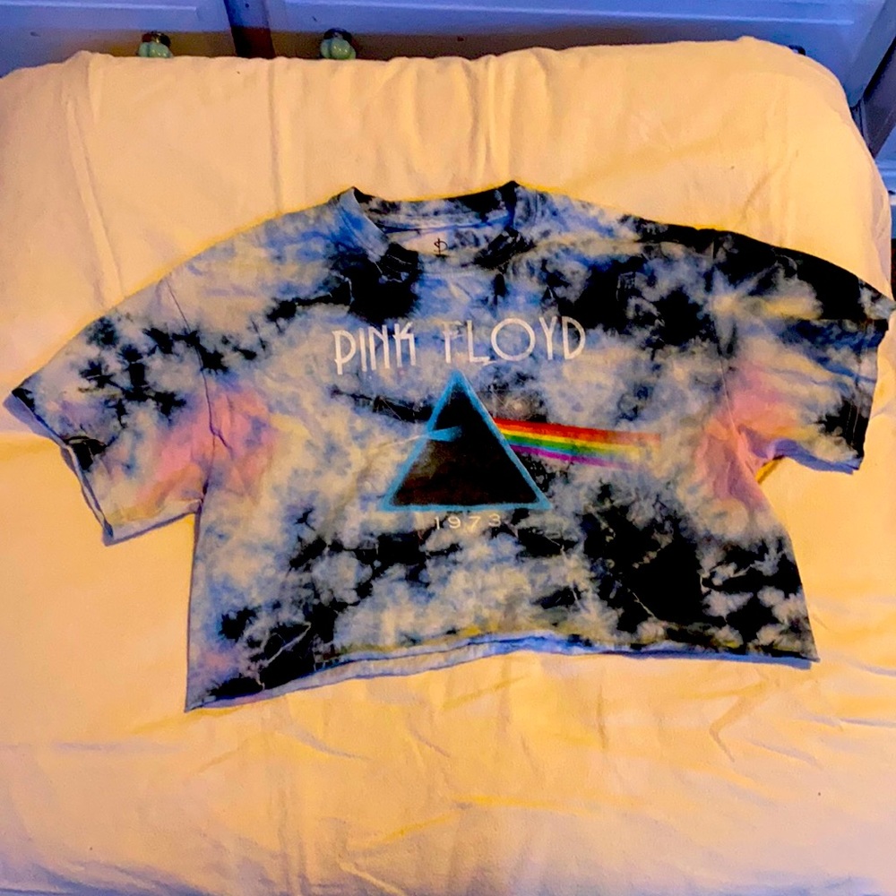 Pink Floyd 1973 The Dark Side The Moon Album Tie-Dye Cropped T-Shirt